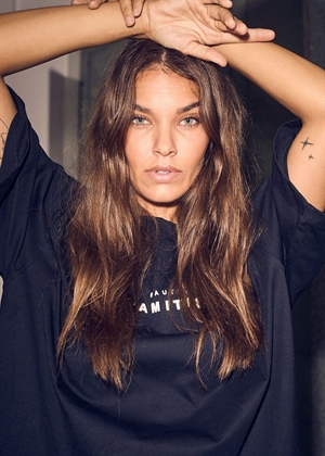 Crew rub print tee Sort HAUTE L\'AMITIÈ